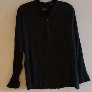 Ever blue mandarin collar dress shirt sz. M